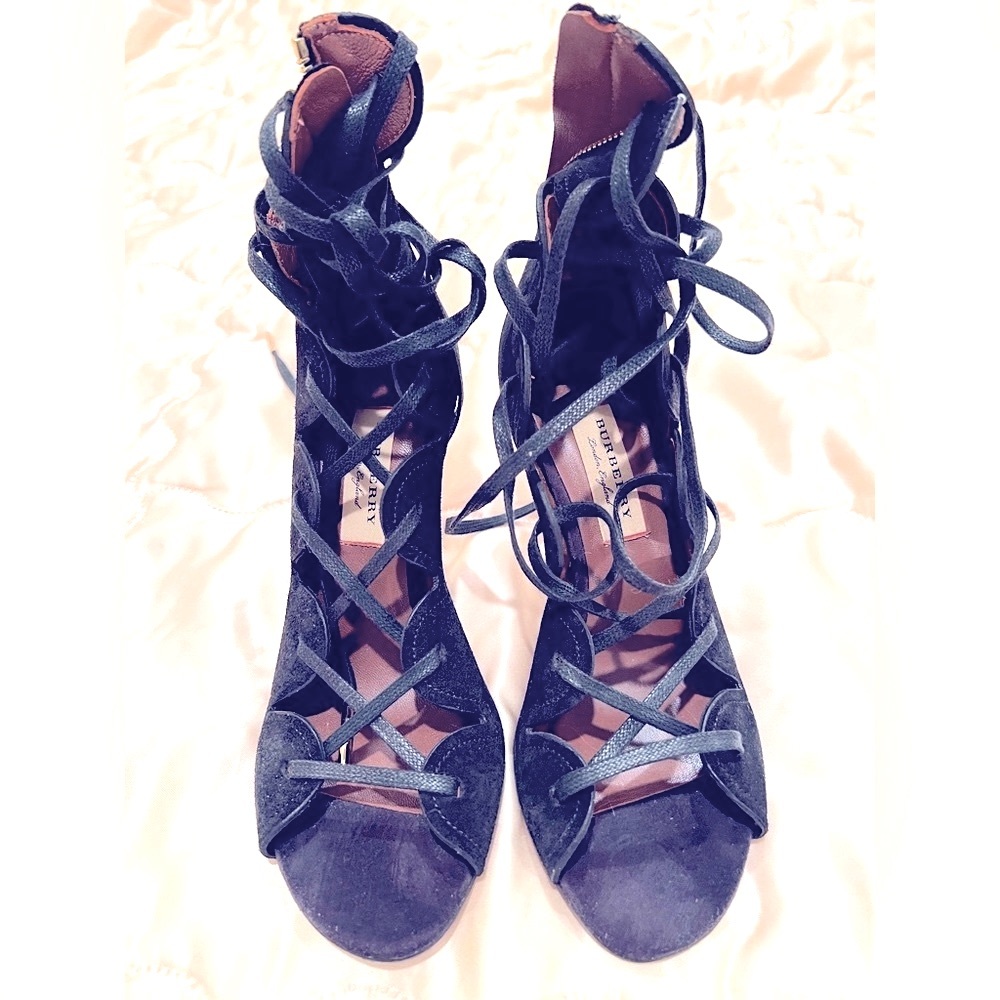 Burberry Black Strappy Gladiator Heels - Picture 10 of 10